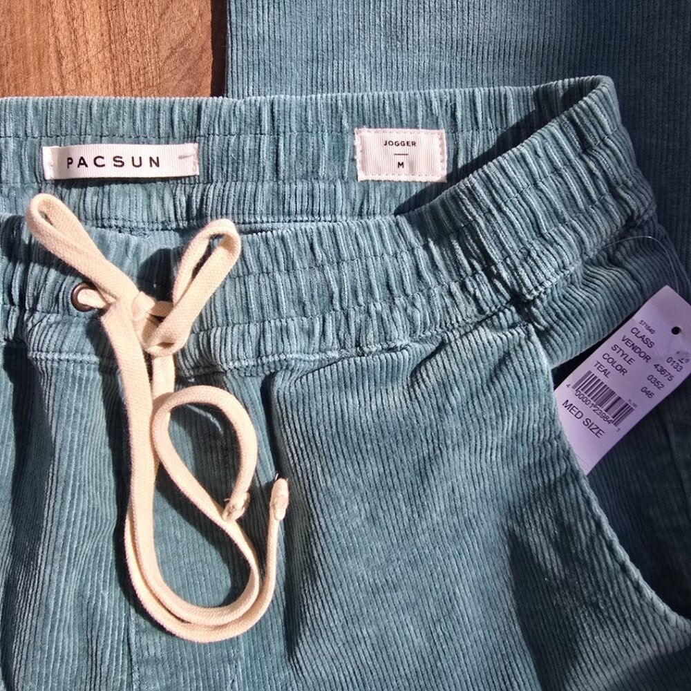NWT • PacSun Men’s Corduroy Jogger Pants • Green • Medium - Picture 5 of 6